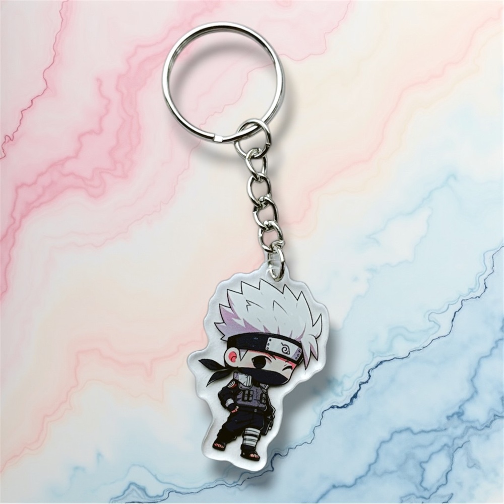 Anime (Kakashi Hatake) Keychain with Silver Chain